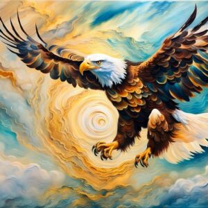 Alcohol Ink Painting Of A Eagle