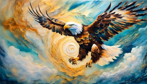 Alcohol Ink Painting Of A Eagle