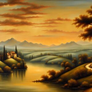 Alluring Landscape Oil Painting Inspired By Leonardo Da Vinci