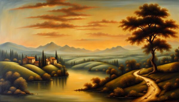 Alluring Landscape Oil Painting Inspired By Leonardo Da Vinci