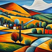 Alluring Landscape Oil Painting Inspired By Pablo Picasso