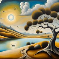 Alluring Landscape Oil Painting Inspired By Salvador Dalí