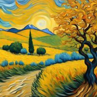 Alluring Landscape Oil Painting Inspired By Vincent Van Gogh