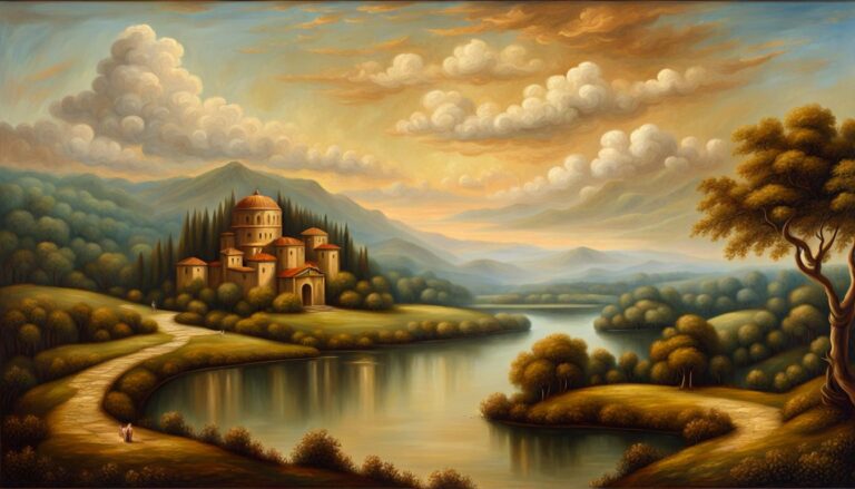 Angelic Landscape Oil Painting Inspired By Leonardo Da Vinci