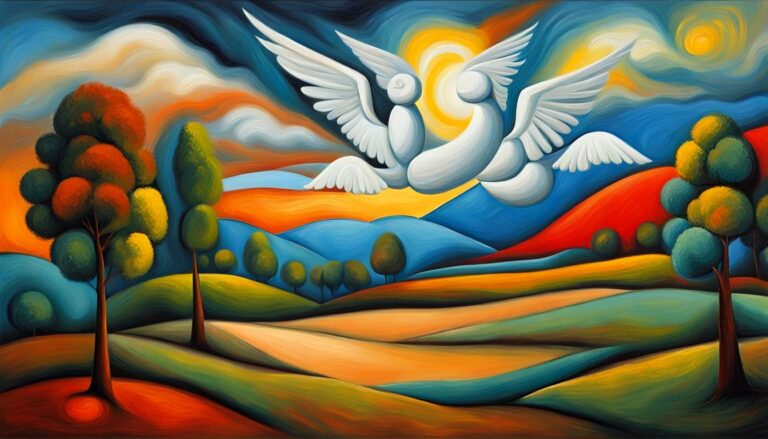 Angelic Landscape Oil Painting Inspired By Pablo Picasso