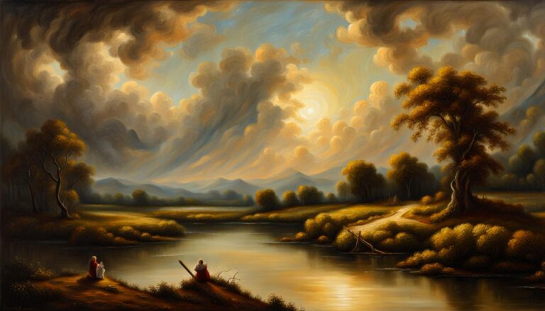 Angelic Landscape Oil Painting Inspired By Rembrandt