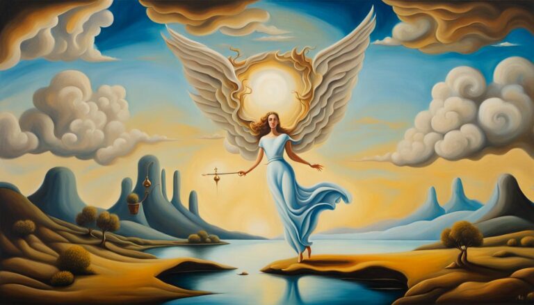 Angelic Landscape Oil Painting Inspired By Salvador Dalí