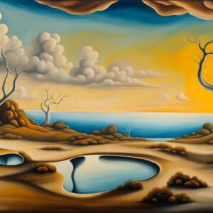 Beautiful Landscape Oil Painting Inspired By Salvador Dalí