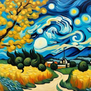 Beautiful Landscape Oil Painting Inspired By Vincent Van Gogh