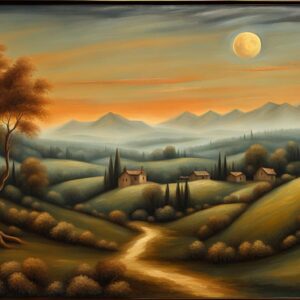 Bewitching Landscape Oil Painting Inspired By Leonardo Da Vinci