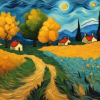 Bewitching Landscape Oil Painting Inspired By Vincent Van Gogh