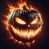 Burning Jack O Lantern