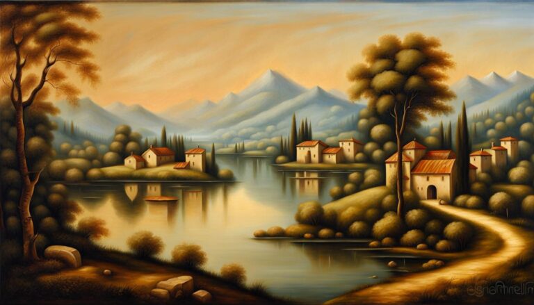 Charming Landscape Oil Painting Inspired By Leonardo Da Vinci