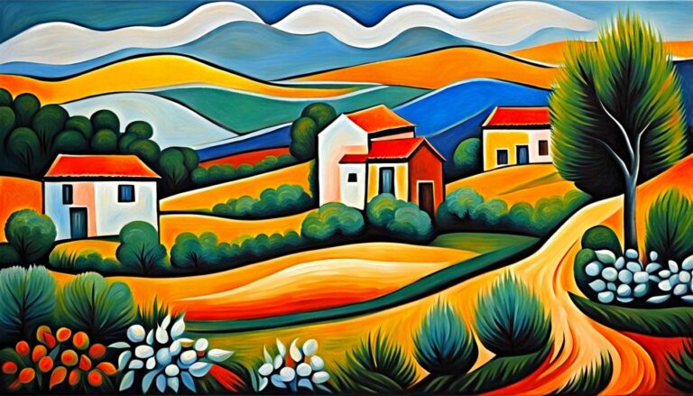 Charming Landscape Oil Painting Inspired By Pablo Picasso