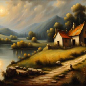 Charming Landscape Oil Painting Inspired By Rembrandt