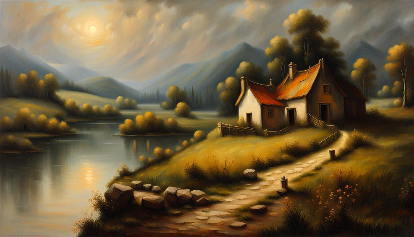 Charming Landscape Oil Painting Inspired By Rembrandt