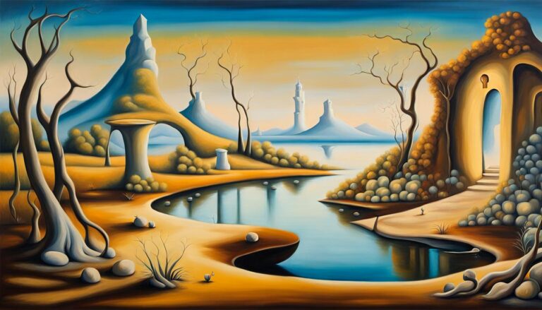 Charming Landscape Oil Painting Inspired By Salvador Dalí