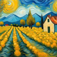 Charming Landscape Oil Painting Inspired By Vincent Van Gogh