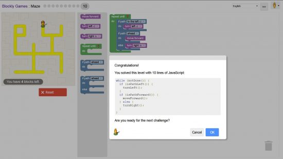 Google's Blockly Games Maze 1-10 Solutions