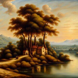 Gorgeous Landscape Oil Painting Inspired By Leonardo Da Vinci