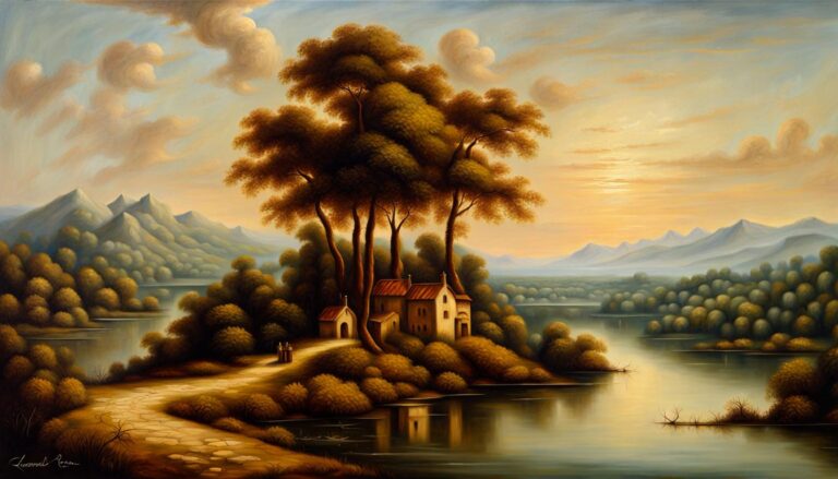 Gorgeous Landscape Oil Painting Inspired By Leonardo Da Vinci