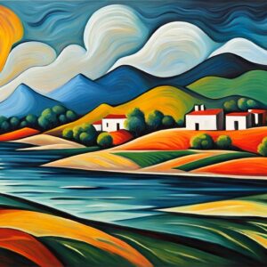 Gorgeous Landscape Oil Painting Inspired By Pablo Picasso