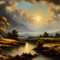 Magnificent Landscape Oil Painting Inspired By Rembrandt