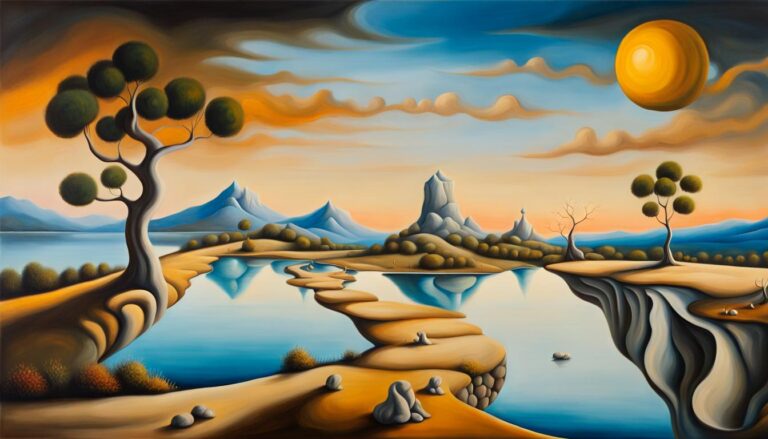 Magnificent Landscape Oil Painting Inspired By Salvador Dalí