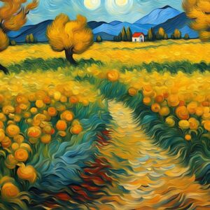 Magnificent Landscape Oil Painting Inspired By Vincent Van Gogh