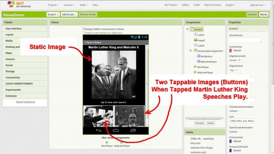 MIT App Inventor 2 I Have A Dream Android App