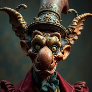 Portrait Of A Goofy Gothic And Baroque Puppet 02