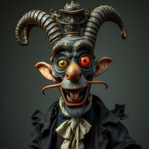 Portrait Of A Goofy Gothic And Baroque Puppet 03