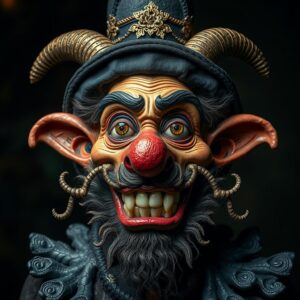 Portrait Of A Goofy Gothic And Baroque Puppet 05