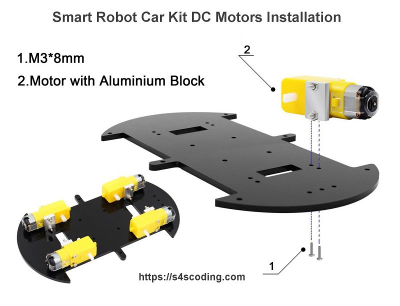 Smart Robot Car Kit DC Motors Installation