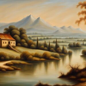 Stunning Landscape Oil Painting Inspired By Leonardo Da Vinci