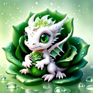 White Dragon With Green Eyes